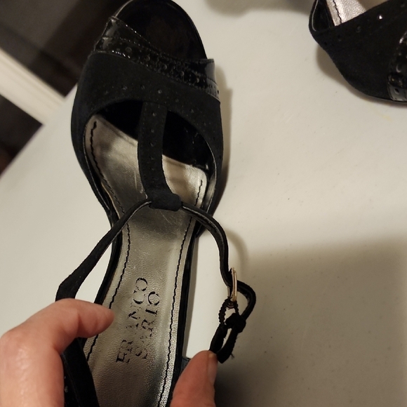 Franco Sarto Black High-Heeled Open-Toe Shoes - Picture 4 of 4